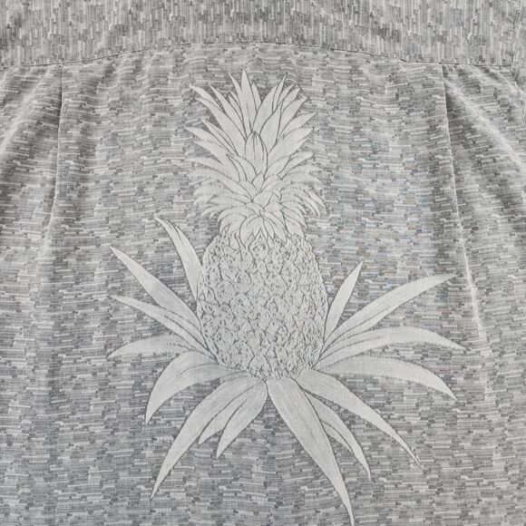 Tommy Bahama Shirt Mens Medium Gray Pineapple Print Silk Hawaiian Loop Collar - Picture 13 of 16